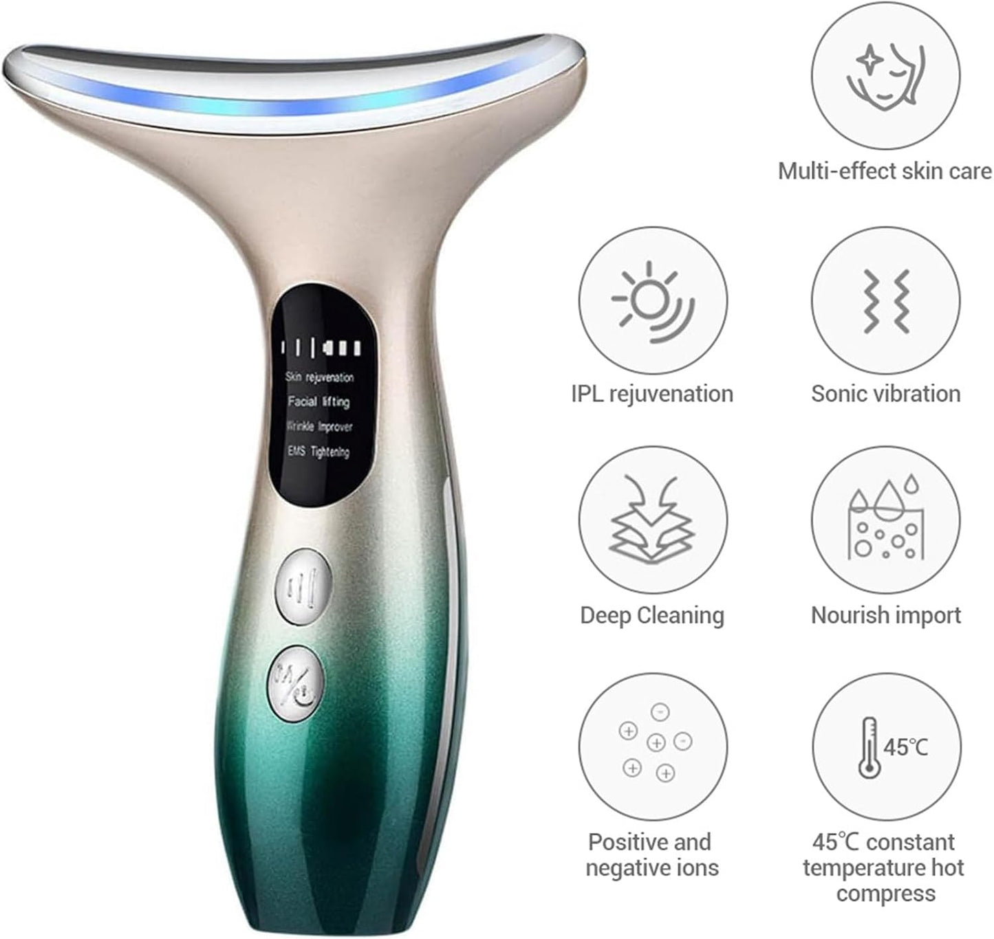 2025 Professional Face Massager - Anti-Wrinkle and Skin Tightening Device with Adjustable Heat and Four Modes for Facial Toning and Neck Lifting EMS Therapy